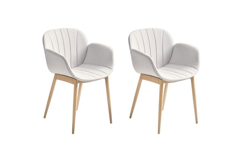 Set med 2 matstolar Alice - Grå, ljust trä - Möbler - Stolar & fåtöljer - Matstol & köksstol