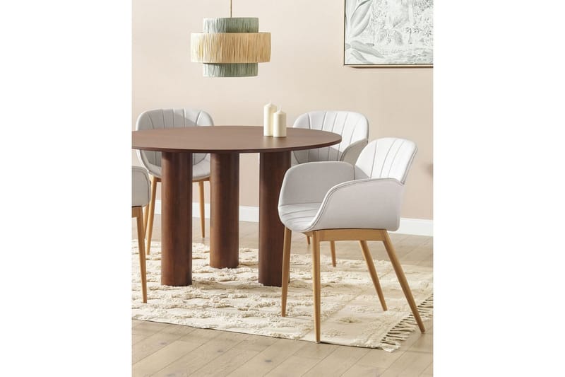 Set med 2 matstolar Alice - Grå, ljust trä - Möbler - Stolar & fåtöljer - Matstol & köksstol