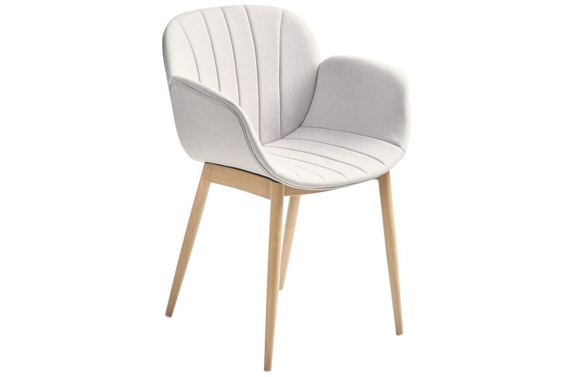 Set med 2 matstolar Alice - Grå, ljust trä - Möbler - Stolar & fåtöljer - Matstol & köksstol