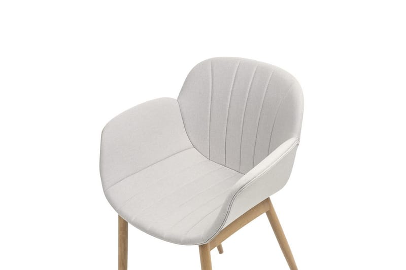 Set med 2 matstolar Alice - Grå, ljust trä - Möbler - Stolar & fåtöljer - Matstol & köksstol