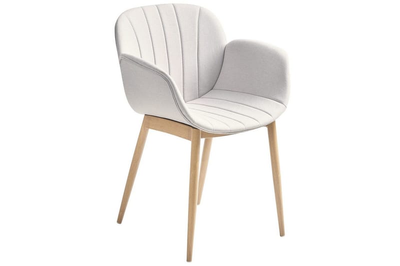 Set med 2 matstolar Alice - Grå, ljust trä - Möbler - Stolar & fåtöljer - Matstol & köksstol