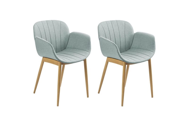 Set med 2 matstolar Alice, Grönt, ljust trä