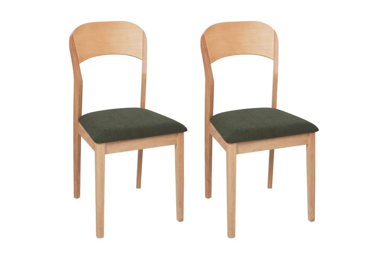 Set med 2 matstolar Alvin - Ljus trä, grön - Möbler - Stolar & fåtöljer - Matstol & köksstol