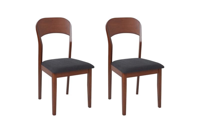 Set med 2 matstolar Alvin, Mörk trä, svart
