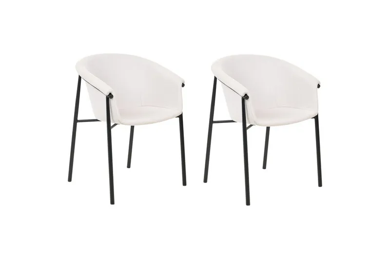 Set med 2 matstolar Ames - Beige, svart - Möbler - Stolar & fåtöljer - Matstol & köksstol