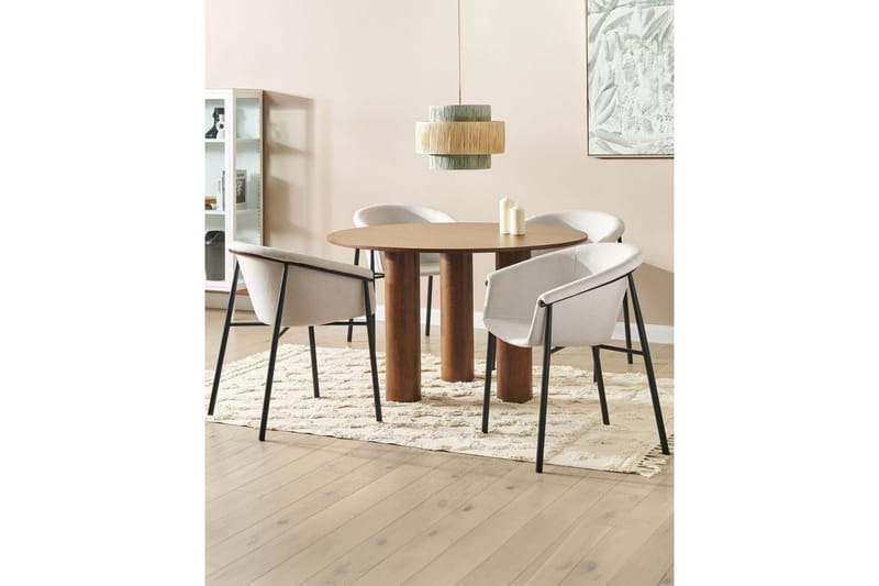 Set med 2 matstolar Ames - Beige, svart - Möbler - Stolar & fåtöljer - Matstol & köksstol