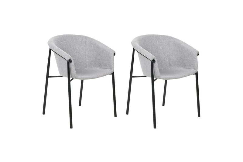 Set med 2 matstolar Ames - Grå, svart - Möbler - Stolar & fåtöljer - Matstol & köksstol