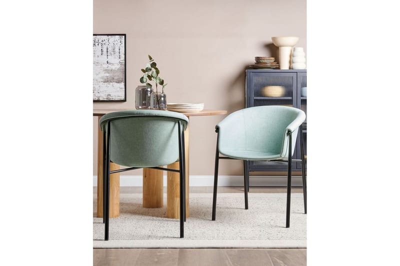 Set med 2 matstolar Ames - Grön, Svart - Möbler - Stolar & fåtöljer - Matstol & köksstol