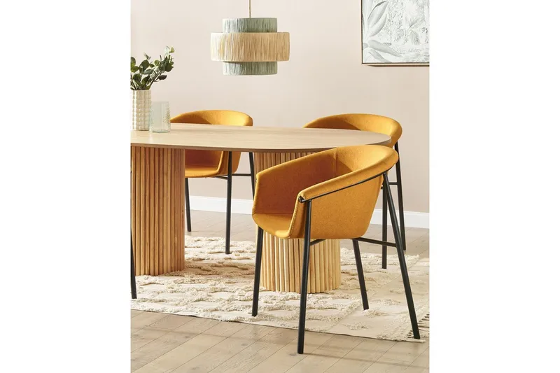 Set med 2 matstolar Ames - Orange, svart - Möbler - Stolar & fåtöljer - Matstol & köksstol