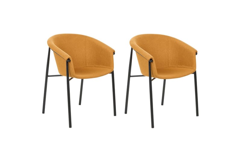 Set med 2 matstolar Ames - Orange, svart - Möbler - Stolar & fåtöljer - Matstol & köksstol