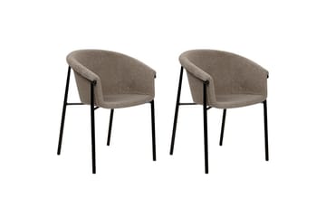 Set med 2 matstolar Ames - Taupe, svart - Möbler - Stolar & fåtöljer - Matstol & köksstol