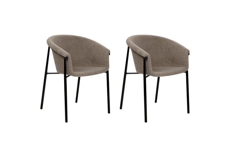 Set med 2 matstolar Ames - Taupe, svart - Möbler - Stolar & fåtöljer - Matstol & köksstol