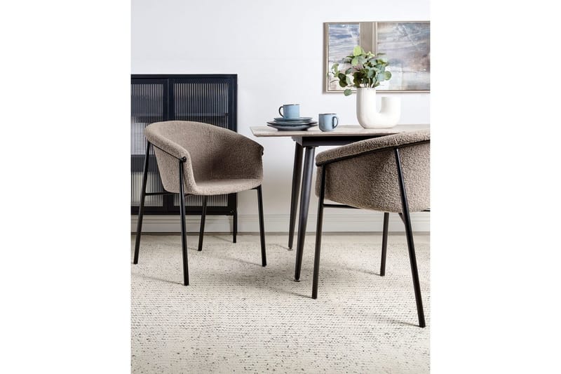 Set med 2 matstolar Ames - Taupe, svart - Möbler - Stolar & fåtöljer - Matstol & köksstol