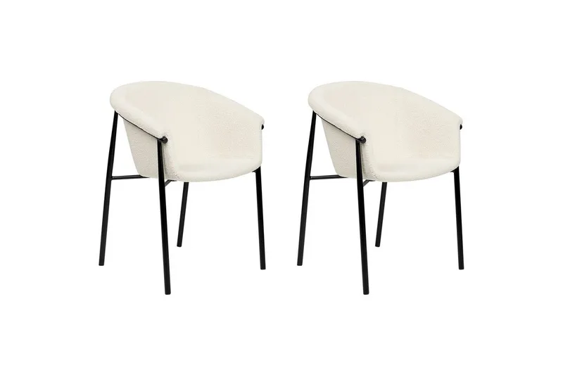 Set med 2 matstolar Ames - Vit, Svart - Möbler - Stolar & fåtöljer - Matstol & köksstol