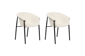 Set med 2 matstolar Ames - Vit, Svart - Möbler - Stolar & fåtöljer - Matstol & köksstol