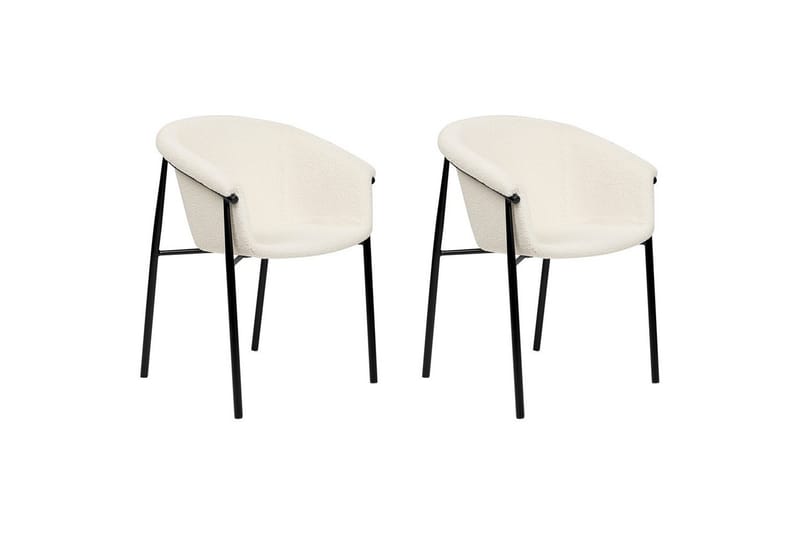 Set med 2 matstolar Ames - Vit, Svart - Möbler - Stolar & fåtöljer - Matstol & köksstol