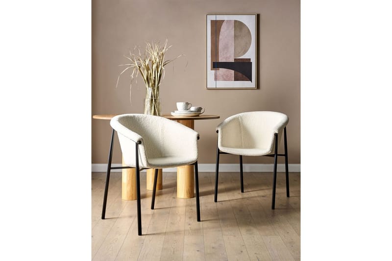 Set med 2 matstolar Ames - Vit, Svart - Möbler - Stolar & fåtöljer - Matstol & köksstol