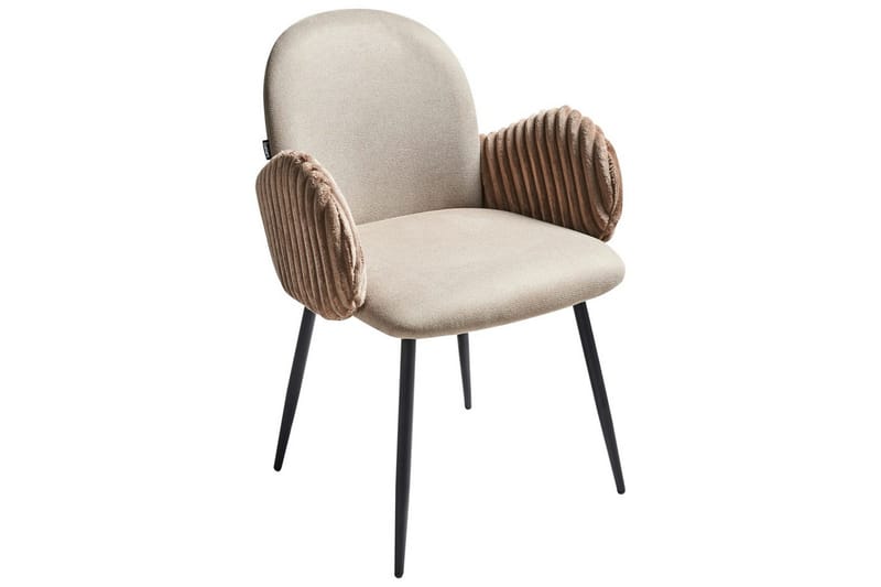 Set med 2 matstolar Amity - Beige, svart, brun - Möbler - Stolar & fåtöljer - Matstol & köksstol