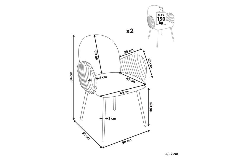 Set med 2 matstolar Amity - Beige, svart, brun - Möbler - Stolar & fåtöljer - Matstol & köksstol