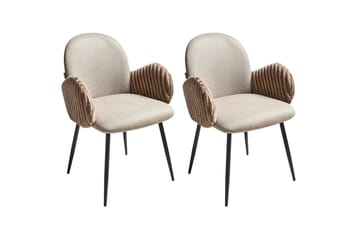 Set med 2 matstolar Amity - Beige, svart, brun - Möbler - Stolar & fåtöljer - Matstol & köksstol