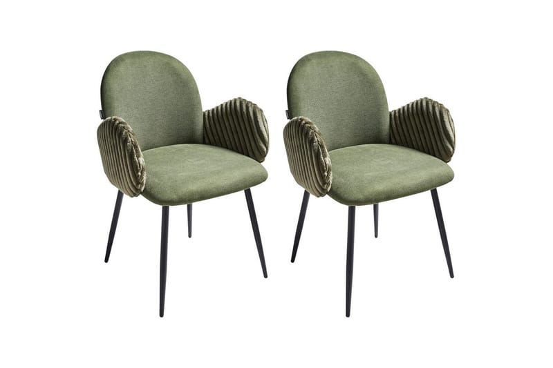 Set med 2 matstolar Amity, Grön, Svart