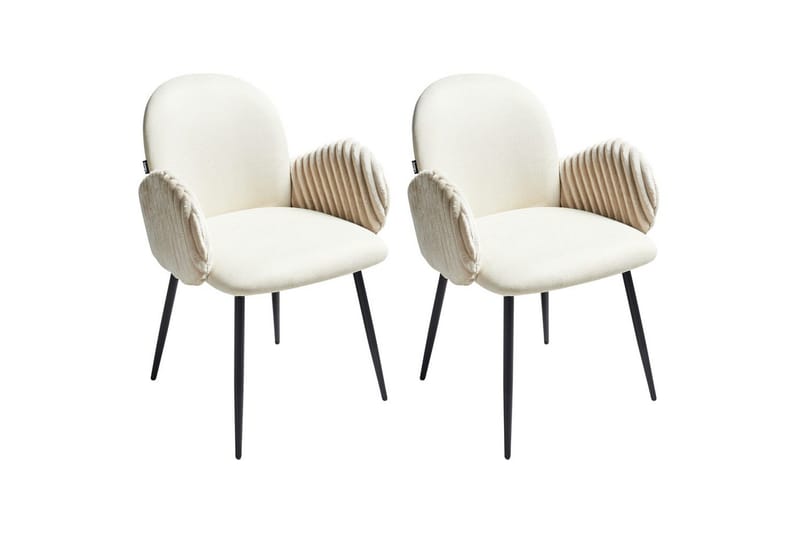 Set med 2 matstolar Amity, Ljusbeige, svart