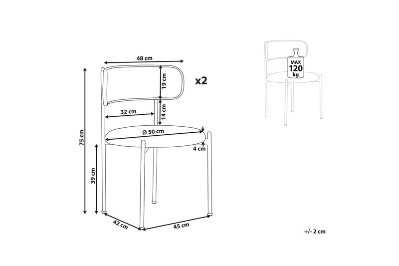 Set med 2 matstolar Andover - Ljus trä, beige - Möbler - Stolar & fåtöljer - Matstol & köksstol