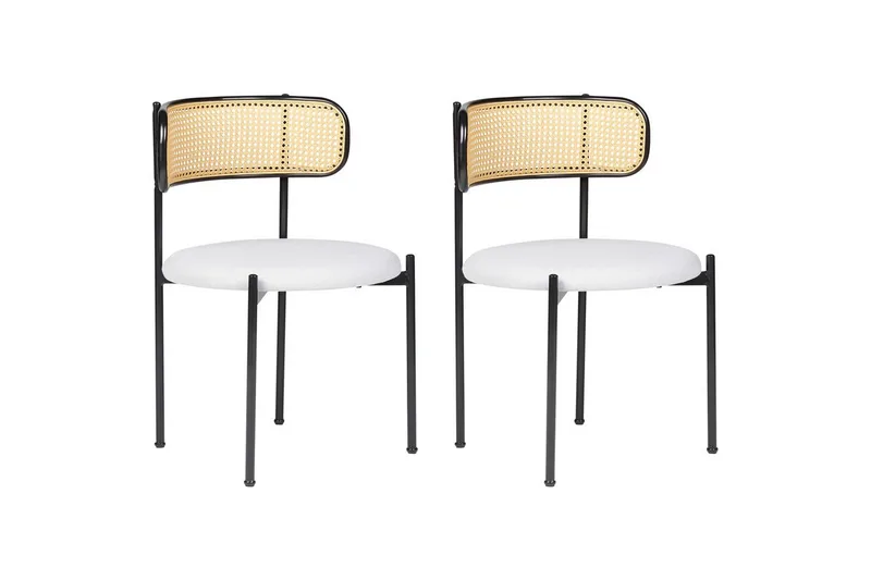 Set med 2 matstolar Andover, Svart, ljust trä, grått