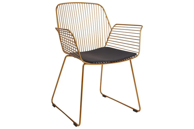 Set med 2 matstolar Appleton - Guld, svart - Möbler - Stolar & fåtöljer - Matstol & köksstol