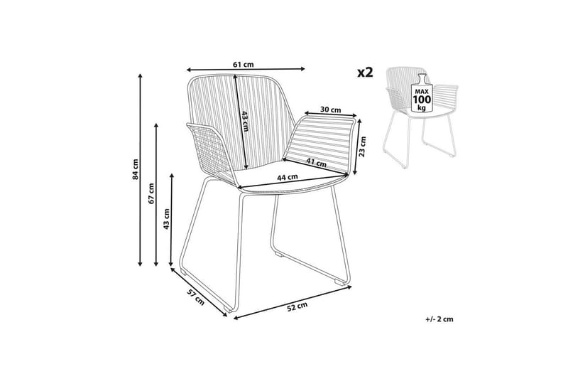 Set med 2 matstolar Appleton - Svart - Möbler - Stolar & fåtöljer - Matstol & köksstol