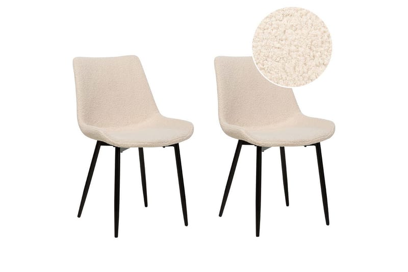 Set med 2 matstolar Avilla, Beige, svart