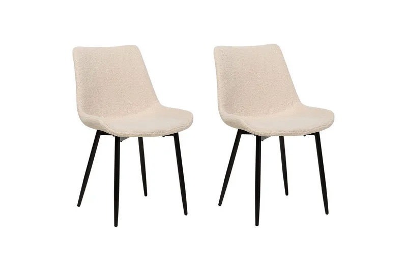 Set med 2 matstolar Avilla - Beige, svart - Möbler - Stolar & fåtöljer - Matstol & köksstol