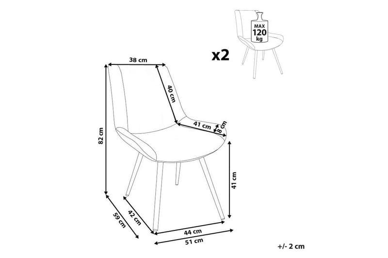 Set med 2 matstolar Avilla - Vit, Svart - Möbler - Stolar & fåtöljer - Matstol & köksstol