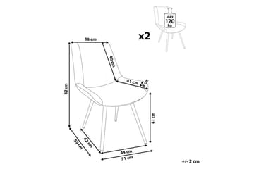 Set med 2 matstolar Avilla - Vit, Svart - Möbler - Stolar & fåtöljer - Matstol & köksstol