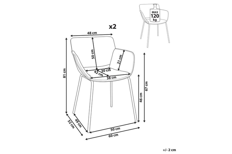 Set med 2 matstolar Axtel - Grå, svart - Möbler - Stolar & fåtöljer - Matstol & köksstol