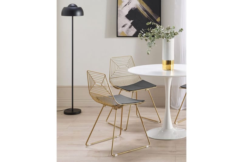 Set med 2 matstolar Beatty - Guld, svart - Möbler - Stolar & fåtöljer - Matstol & köksstol