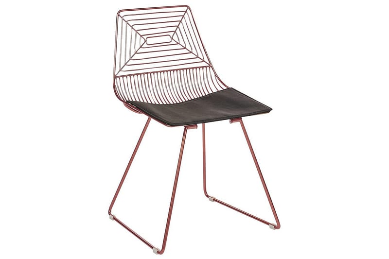 Set med 2 matstolar Beatty - Rosa guld, svart - Möbler - Stolar & fåtöljer - Matstol & köksstol