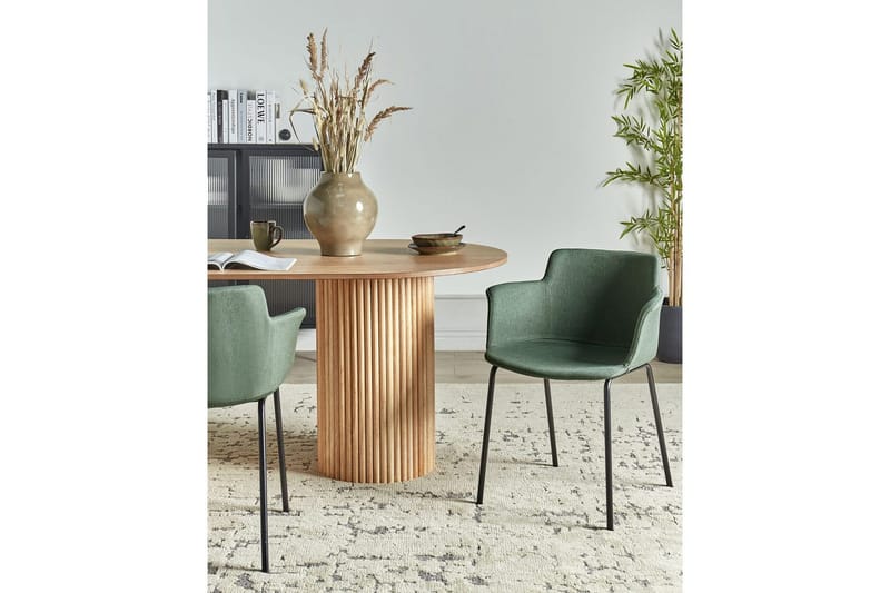 Set med 2 matstolar Belfield - Grön, Svart - Möbler - Stolar & fåtöljer - Matstol & köksstol