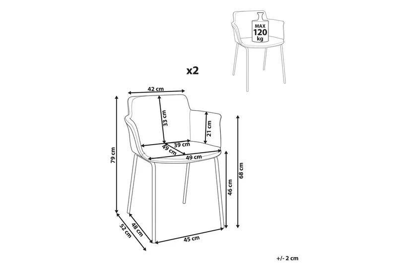 Set med 2 matstolar Belfield - Grön, Svart - Möbler - Stolar & fåtöljer - Matstol & köksstol