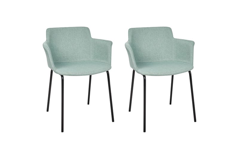 Set med 2 matstolar Belfield, Mintgrön, Svart