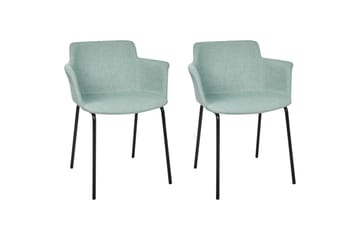 Set med 2 matstolar Belfield - Mintgrön, Svart - Möbler - Stolar & fåtöljer - Matstol & köksstol