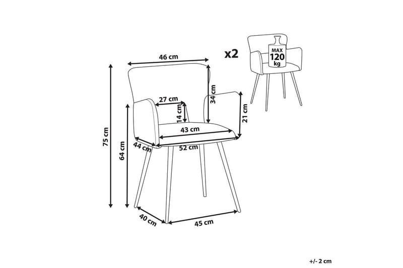 Set med 2 matstolar Bouclé Sanilac - Möbler - Stolar & fåtöljer - Matstol & köksstol