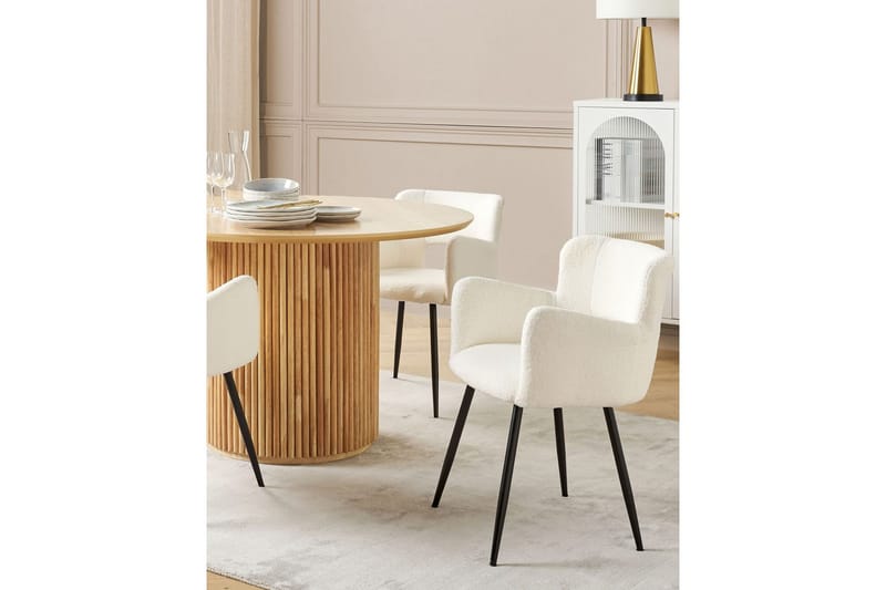 Set med 2 matstolar Bouclé Sanilac - Möbler - Stolar & fåtöljer - Matstol & köksstol