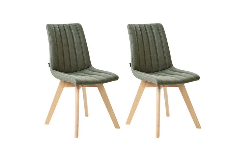 Set med 2 matstolar Calgary - Grönt, ljust trä - Möbler - Stolar & fåtöljer - Matstol & köksstol