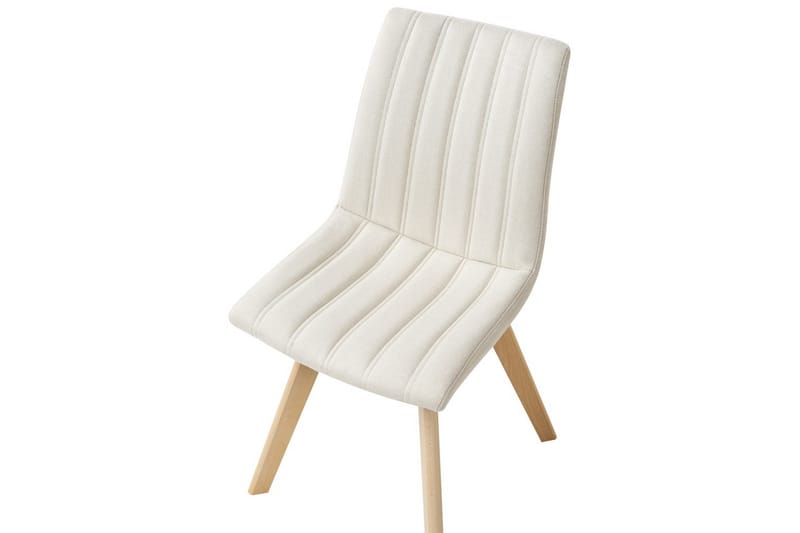 Set med 2 matstolar Calgary - Vit, ljust trä - Möbler - Stolar & fåtöljer - Matstol & köksstol