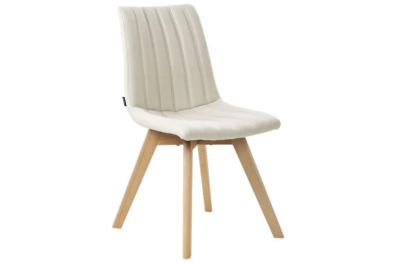 Set med 2 matstolar Calgary - Vit, ljust trä - Möbler - Stolar & fåtöljer - Matstol & köksstol
