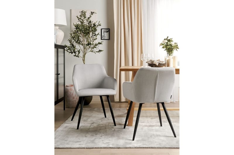 Set med 2 matstolar Casmalia - Beige, svart - Möbler - Stolar & fåtöljer - Matstol & köksstol