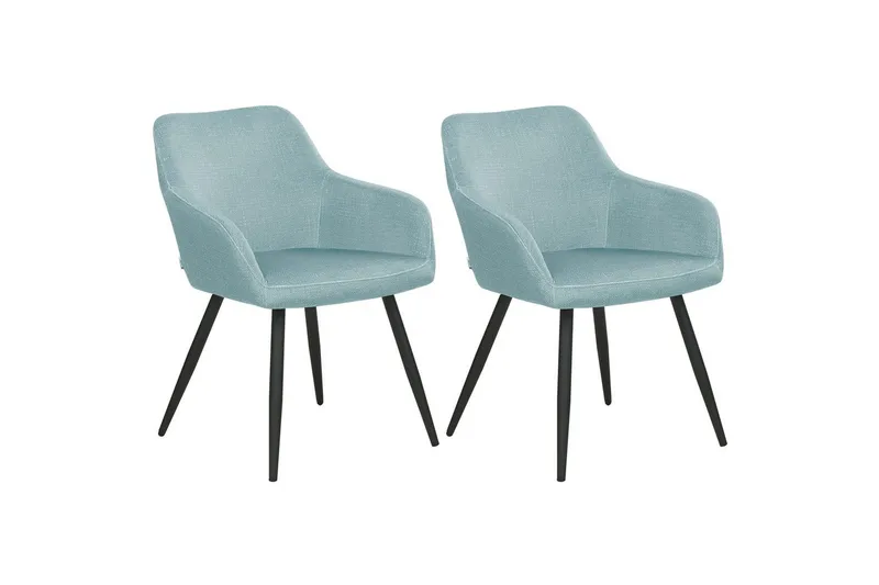 Set med 2 matstolar Casmalia, Blå, Svart