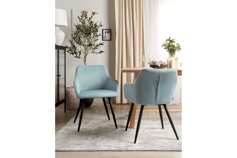 Set med 2 matstolar Casmalia - Blå, Svart - Möbler - Stolar & fåtöljer - Matstol & köksstol