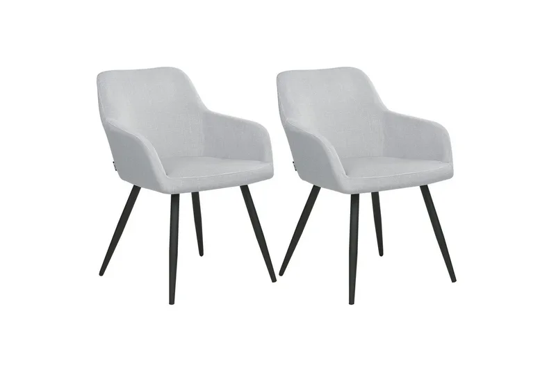 Set med 2 matstolar Casmalia - Grå, svart - Möbler - Stolar & fåtöljer - Matstol & köksstol